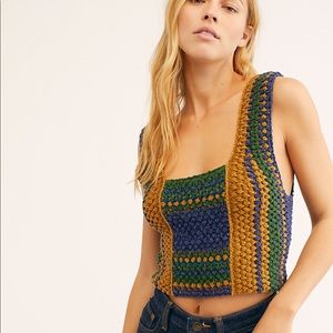 Free People Picnic Knit Rank NWT large Crop Top